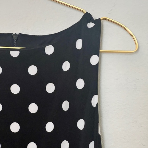 EUC Joseph Ribkoff Black-Vanilla-Neon Pink Polka-Dot Dress Style 191828 Size 8 - Picture 8 of 15